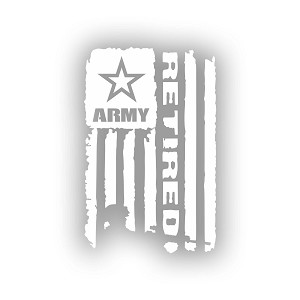 Distressed Army Retired Flag Precision Cut Decal