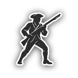 Revolutionary-Era Soldier Silhouette Precision Cut Decal