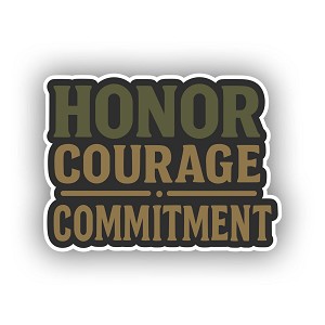 Honor, Courage, Commitment. Precision Cut Decal