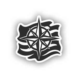 Compass Flag  Precision Cut Decal