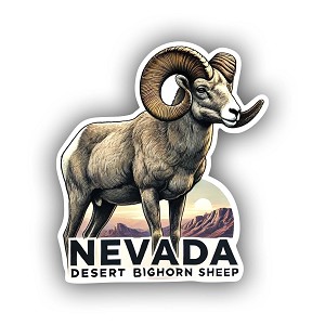 Nevada Bighorn Sheep Sunset  Precision Cut Decal