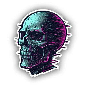 Cyberpunk Neon Skull  Precision Cut Decal