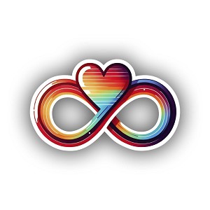 Rainbow Heart Infinity Love Precision Cut Decal