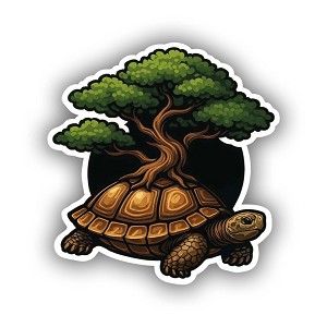 Bonsai Tree on Turtle Shell Precision Cut Decal