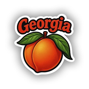Ripe Fruit, Georgia Peach Design  Precision Cut Decal