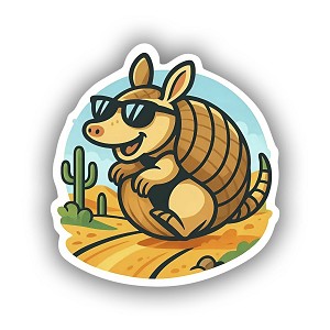 Cartoon Armadillo Precision Cut Decal