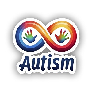 Realistic Autism Spectrum Handprint in Infinity Symbol  Presicion Cut Decal