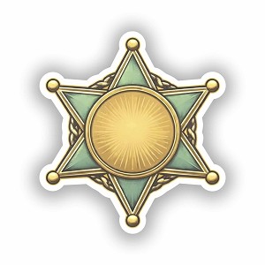 Retro Sheriff Star Badge  Presicion Cut Decal