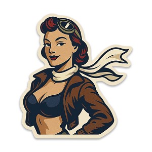 Vintage Warplane Nose Art Pin Up Style Presicion Cut Decal