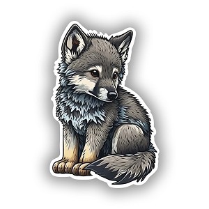 Baby Wolf United_States  Sticker (Peel N' Stick)