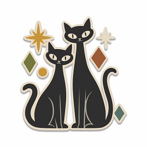 Cool Cats Mid-Century Design Retro Precision Cut Decal