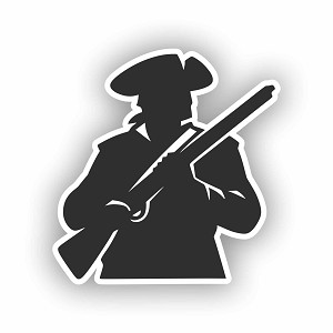 Colonial Patriot Soldier Silhouette Precision Cut Decal