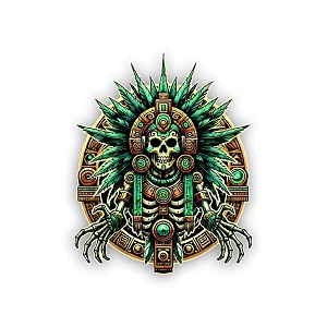 Majestic Aztec God Mictlantecuhtli Precision Cut Decal