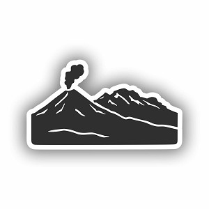 Popocatepetl and Iztaccihuatl Volcanoes Silhouette  Precision Cut Decal