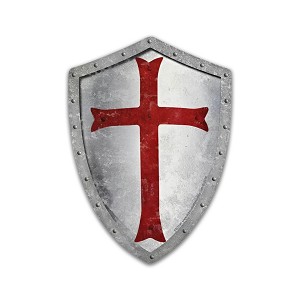 Knights Templar Grunge Shield Precision Cut Decal