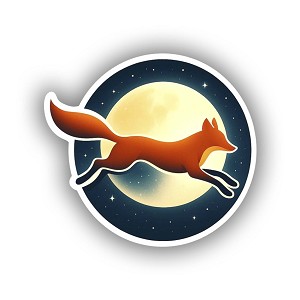 Fox and Moon Precision  Cut Decal