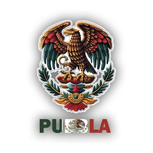 Pride Eagle Puebla PUE Mexico Patriotic Precision Cut Decal