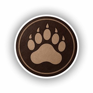 Bear Paw Bold Circle Design Presicion Cut Decal
