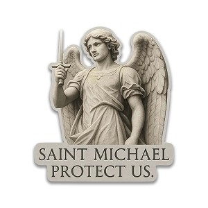 Saint Michael Protect Us  Presicion Cut Decal 