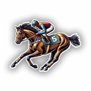 Bay Thoroughbred Horse Race Dynamic Presicion Cut Decal