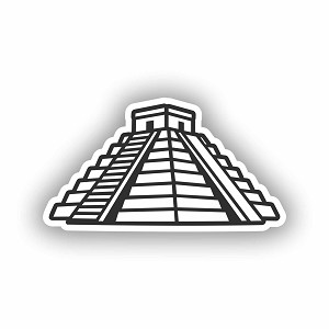ChichenItza Pyramid Outline Presicion Cut Decal