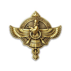 Luxury Metallic Faravahar Emblem Presicion Cut Decal