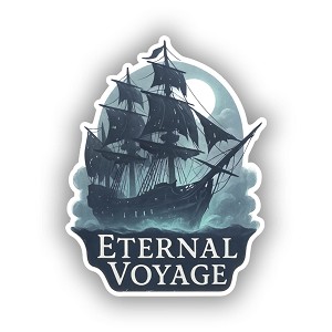 Ghost Pirate Ship in Fog Eternal Voyage  Precision Cut Decal