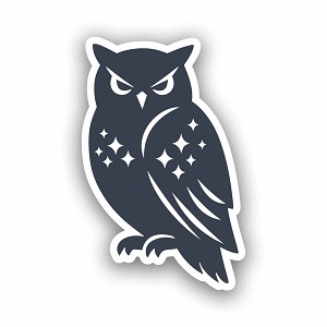 Minimal Owl Silhouette Precision Cut Decal