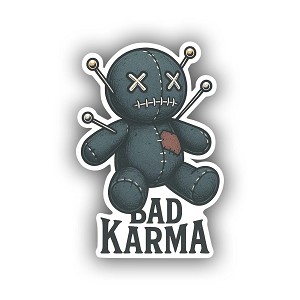 Voodoo Doll with Pins Bad Karma Precision Cut Decal