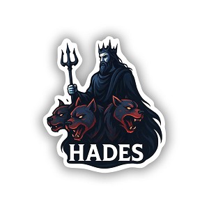 Hades with Cerberus Greek God Precision Cut Decal
