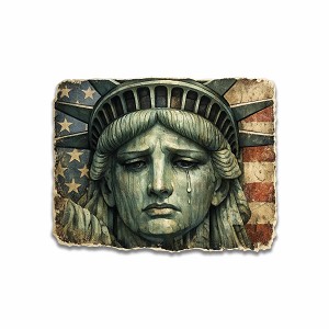 Lady Liberty Sorrowful Portrait Precision Cut Decal