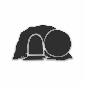 Black Silhouette Open Tomb  Precision Cut Decal