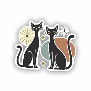 Elegant Black Cats  Precision Cut Decal