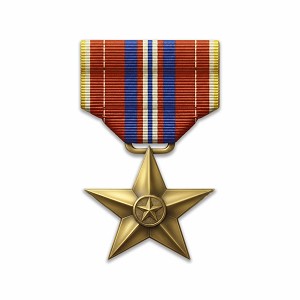 Valorous Bronze Star V-Device  Precision Cut Decal