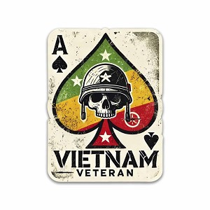 Vietnam Veteran Ace of Spades  Precision Cut Decal 