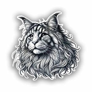 Maine Coon Cat  Precision Cut Decal