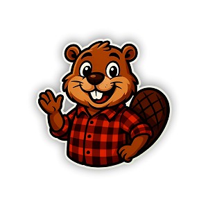 Cartoon Beaver  Precision Cut Decal