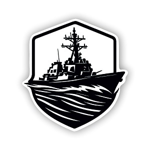 Navy Ship Silhouette  Precision Cut Decal