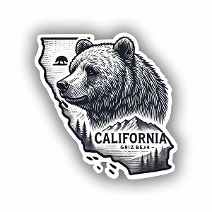 California Grizzly Bear  Precision Cut Decal