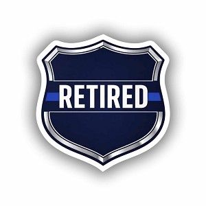 Police Thin Blue Line Retired  Precision Cut Decal