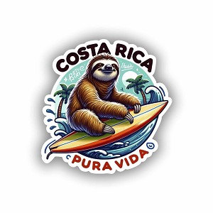Pura Vida Tropical Adventure Costa Rica  Precision Cut Decal