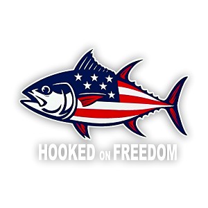 Hooked on Freedom Tuna  Precision Cut Decal