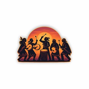 Native Drummers  Precision Cut Decal