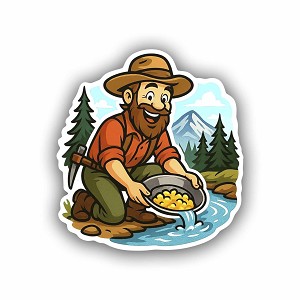 Cartoon Prospector   Precision Cut Decal (COPY)