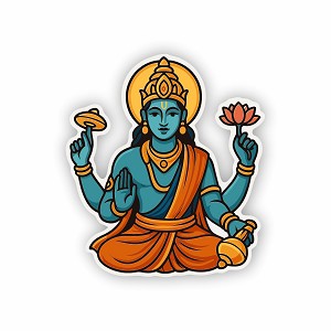 Vishnu Hindu God Four Arms  Precision Cut Decal