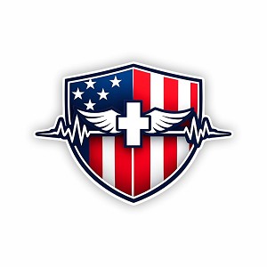 American Flag Shield Emblem  Precision Cut Decal