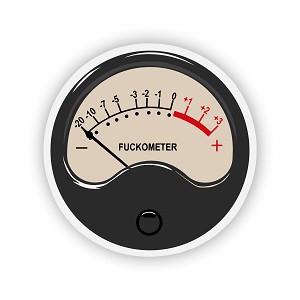 11000-VLE466 Sticker Fuckometer Funny Sticker (Peel N' Stick)