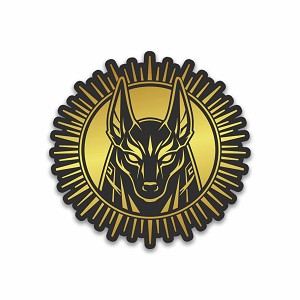 Jackal Head Sun Disk Symbolic  Precision Cut Decal