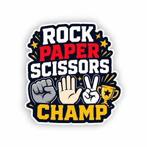 Rock Paper Scissors Champ Precision Cut Decal