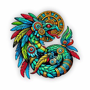 Aztec Quetzalcoatl Feathered Serpent Precision Cut Decal